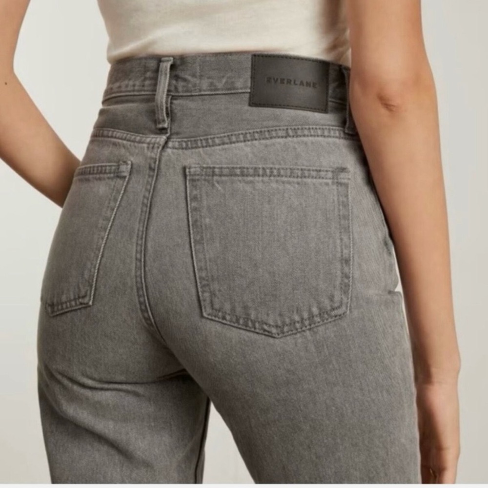 Everlane The 90s Cheeky Jean Acid Washed Grey Ankle Crop High Rise NWT - Picture 2 of 5